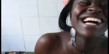 Ebony Girl Pisses on Friend