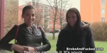 Twins flashing then one sucking dick