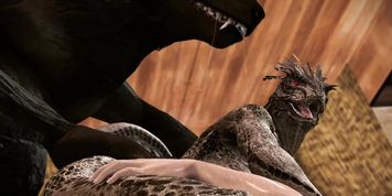 Argonian girl gangbanged and creampied by werewolf and man (FURRY animation)