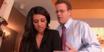 Petite babe banged hard in the office