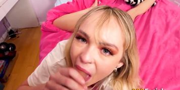 Teen babe gets pov facialized (Jon Rogue)