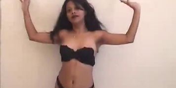 Indian babe strips then plays with her wet pussy
