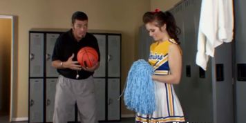 Flexible cheerleader fucked by coach