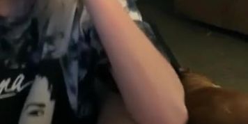 dumb blonde with bad roots sucks cock for internet