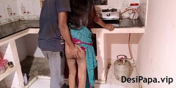 Indian Bhabhi With Her Husband In Kitchen Fucking In Doggystyle