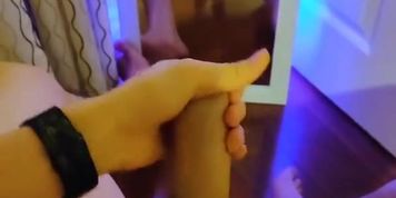 Quick cumshot all over, home alone (HUGE LOAD) 