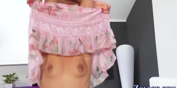 Blonde slut pees outdoors