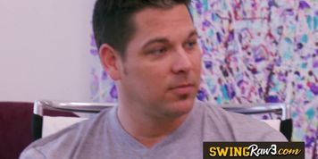 Married duo comes over to the swing house to celebrate husbands birthday