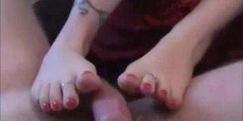 Britneys foot job amateur homemade POV footjob cumshot (Bailey Jay, Britney Spring)
