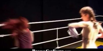 Boxer girl catfight with an amateur nosy girl