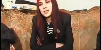 Redhead goth chick fucks