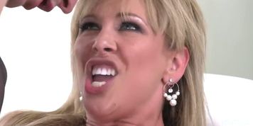 Blonde Cherie Deville loves sucking that big veiny cock before being fucked