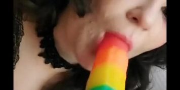 Cute Kitten Deepthroats Dildo(full video on onlyfans)