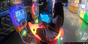 Cute Asian amateur teen GF pushes a vibrating dildo on her clit in front of bf