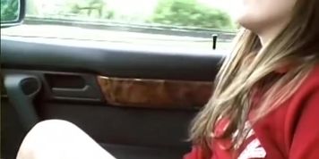 Amateur girl stripping in the car - Sascha Production