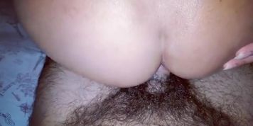 Angelita sits on daddy's cock