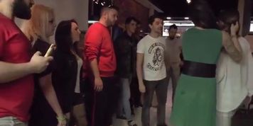 Anal slut gangbang fucked in public