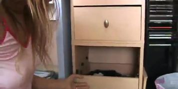 Molly Makes Fun of the Loser's Jerk Off Stash
