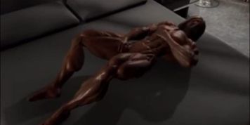 3D Incredible Muscle Oil Female Bodybuilder Fingering