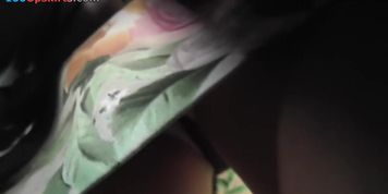 Dilettante upskirt clip of priceless darksome strap