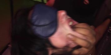 Blindfolded MILF Gangbanged by a Group of Men at GroupBanged