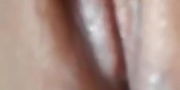 Wet skinny pussy masturbation