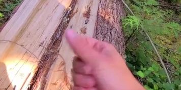 Stopped to cum in the woods