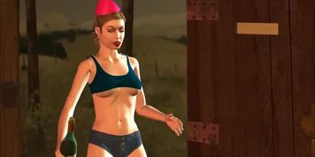 Giantess new Years Party Girl Butt Crush & Fart on Shrunken Man