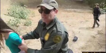 Taylor sucks Border Patrol officer cock