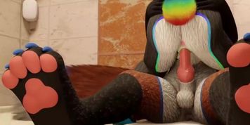 Albert the fox having sex in the bathroom with the rabbit Amanda
