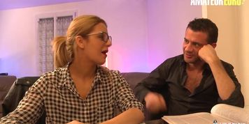 LaCochonne - Angelica V. French Teen Student Hardcore DP With Her Tutors - AMATEUREURO