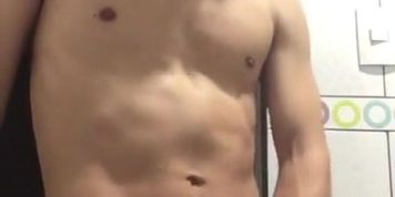 Latin guy jerking off in the shower and showing ass and foot.
