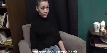 Cheeky Eighteen Years Old Girl Has A Very Bad Habit