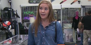 Pawnshop amateur fucked by broker for money