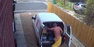 Towel slip on drive for neighbour to see