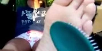 TICKLING ASHLEY'S FEET IN THE CAR 1