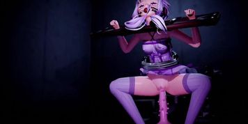 Hentai girl gets machine fucked