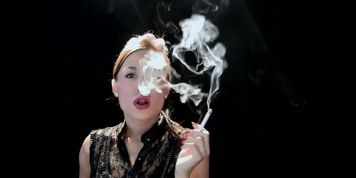 Brunette Smoking