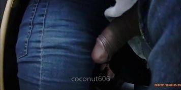 Bus - big cock touches pussy