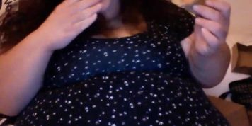 SSBBW stuffs gargantuan belly