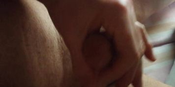 Early morning masturbation and cum in a hostel