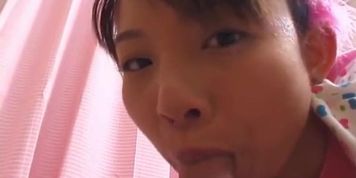 Japanese teen girl Ami Kago sucks dick