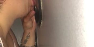 Whore wife at glory hole