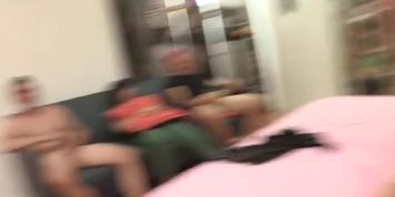 Tiny Angelina gets banged by 3 dudes!!