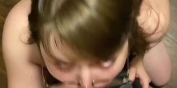 sexy nerdy teen suck and gets facial I meet her at affairs.one