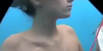 Small tit and peachy pussy beach cabin closeups