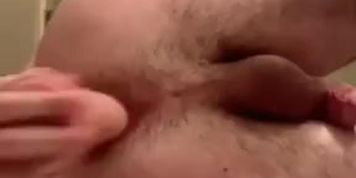dildo in my hole on the bathroom floor