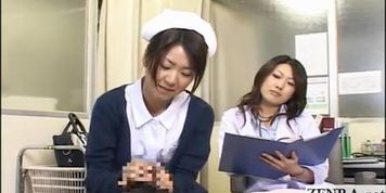 Subtitled CFNM Japanese milf doctor and nurse handjob.
