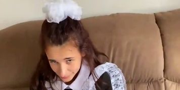 Russian schoolgirl gets her anus gaped for bad grades