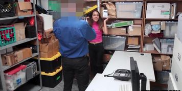 Tiny latina teen suspected and fucked by a security guard (horny security)